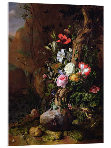 Galleriprint Tree trunk surrounded by flowers, butterflies and animals