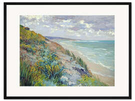 Gerahmter Kunstdruck Klippen am Meer in Trouville