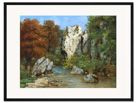 Gerahmter Kunstdruck Landschaft am Bach