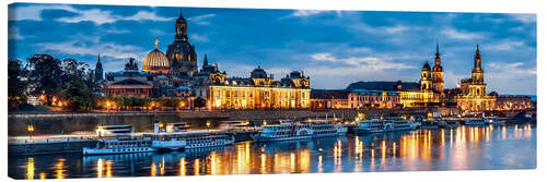 Leinwandbild Dresden bei Nacht