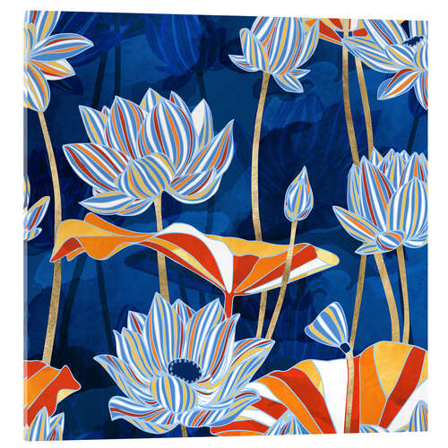 Acrylglasbild Botanisches Blumenmuster