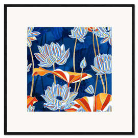 Gerahmter Kunstdruck Botanisches Blumenmuster