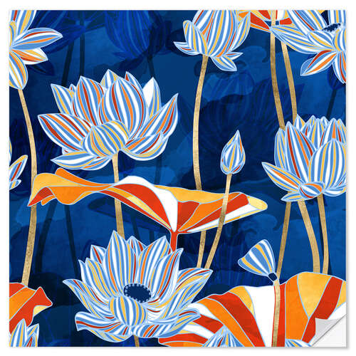 Wall sticker Botanical flower pattern