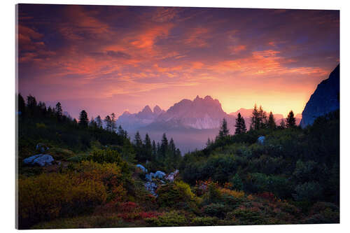 Acrylglasbild Sonnenaufgang in den Dolomiten