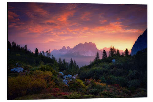 Aluminium print Sunrise in the Dolomites