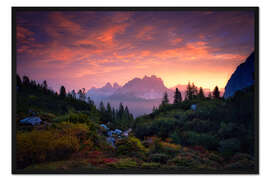 Gerahmter Kunstdruck Sonnenaufgang in den Dolomiten