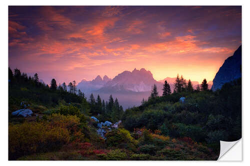 Vinilo para la pared Amanecer en los Dolomitas