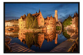 Gerahmter Kunstdruck Blick vom Rosenkranzkai in Brügge