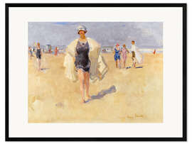 Framed art print Lady on the beach of Viareggio