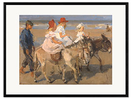 Plakat artystyczny premium w ramie Donkey rides on the beach