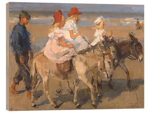 Quadro de madeira Donkey rides on the beach