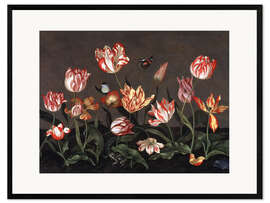 Plakat artystyczny premium w ramie Still life with tulips