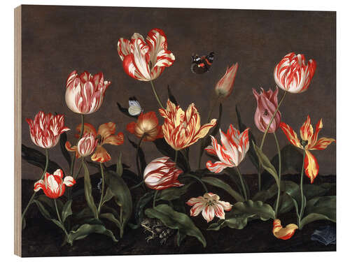 Tableau en bois Nature morte aux tulipes