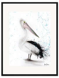 Gerahmter Kunstdruck Stolzer Pelikan