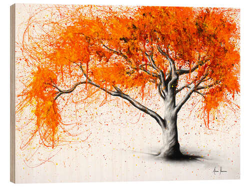 Wood print Autumn Flames