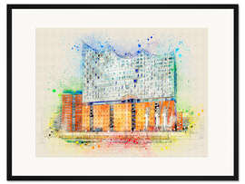 Gerahmter Kunstdruck Hamburg Elbphilharmonie II
