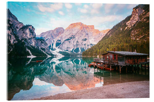 Acrylic print Dolomites Lake Braies