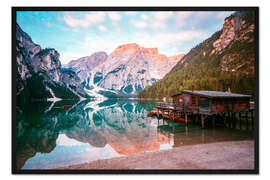 Gerahmter Kunstdruck Dolomiten Pragser Wildsee