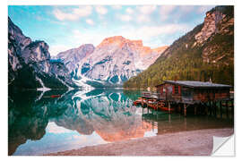 Selvklebende plakat Dolomites Lake Braies