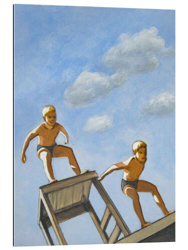 Gallery print Two diving boys