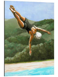 Magnettafel Kunstspringerin über dem See