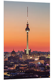 Hartschaumbild Berliner Fernsehturm nach Sonnenuntergang