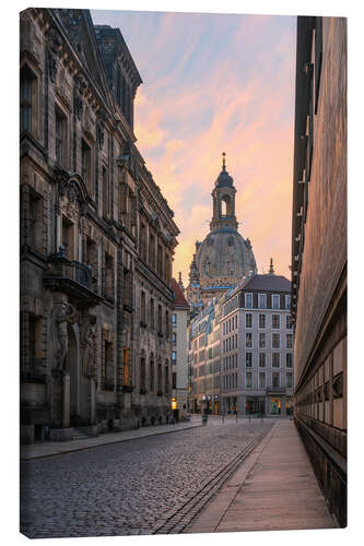 Leinwandbild Frauenkirche Dresden im Morgenlicht