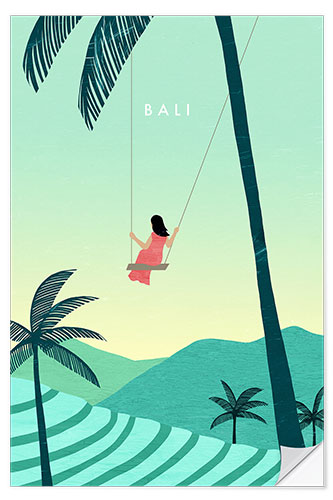 Wandsticker Bali Illustration