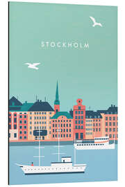 Aluminium print  Illustration of Stockholm - Katinka Reinke