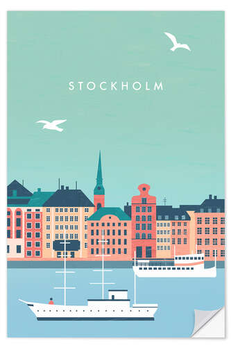 Wandsticker Stockholm Illustration