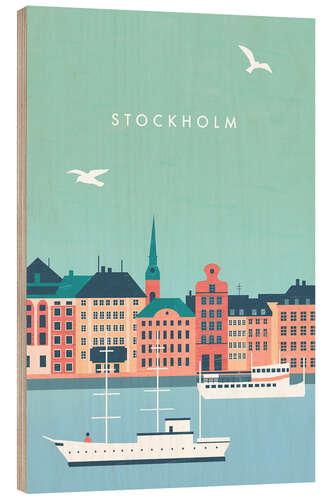 Holzbild Stockholm Illustration