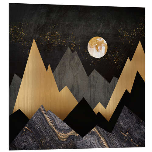 Foam board print Metallic Night Landscape