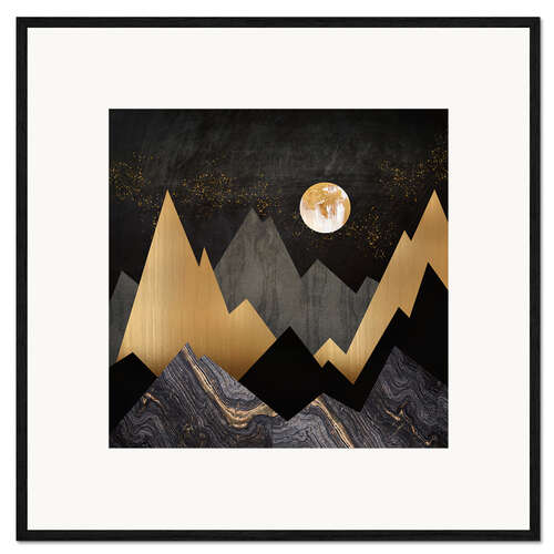Plakat artystyczny premium w ramie Metallic Night Landscape