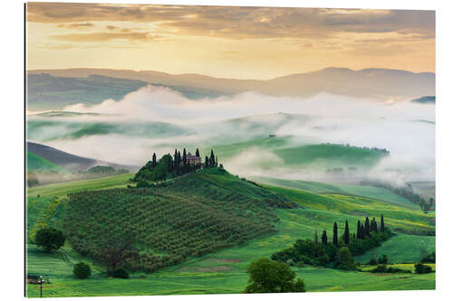 Galleritryck Morning mist in Tuscany