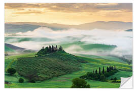 Wall sticker Morning mist in Tuscany