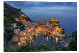 Stampa su vetro acrilico Vernazza in the evening, Cinque Terre