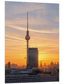 Hartschaumbild Berliner Fernsehturm bei Sonnenuntergang