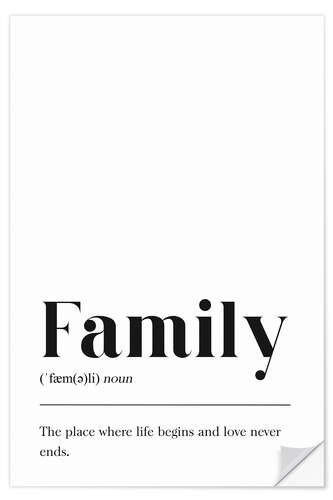 Vinilo para la pared Definición de familia (inglés)