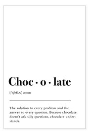 Póster Definición de chocolate (inglés)