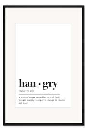 Gerahmter Kunstdruck Hangry Definition (englisch)