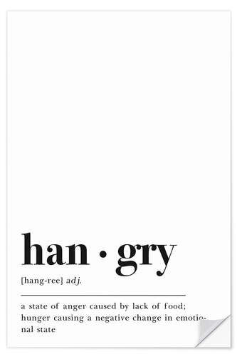 Wandsticker Hangry Definition (englisch)