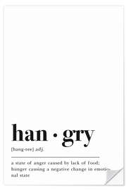 Wall sticker Hangry definition