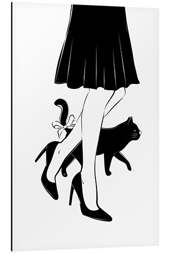 Stampa su alluminio Donna con un gatto