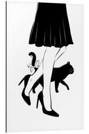 Magnettafel Frau mit einer Katze