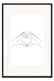 Gerahmter Kunstdruck Hand Herz