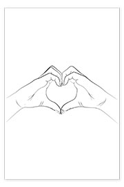 Wall print  Hand Heart - Martina illustration