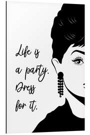 Aluminium print Audrey Hepburn Quote