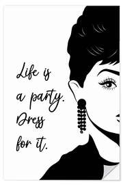 Sticker mural Audrey Hepburn et citation en anglais