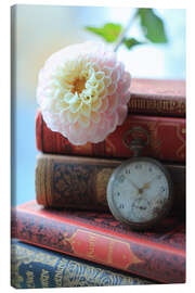 Canvas print Romantic book stack