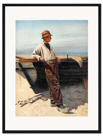 Gerahmter Kunstdruck Fischer am Meer